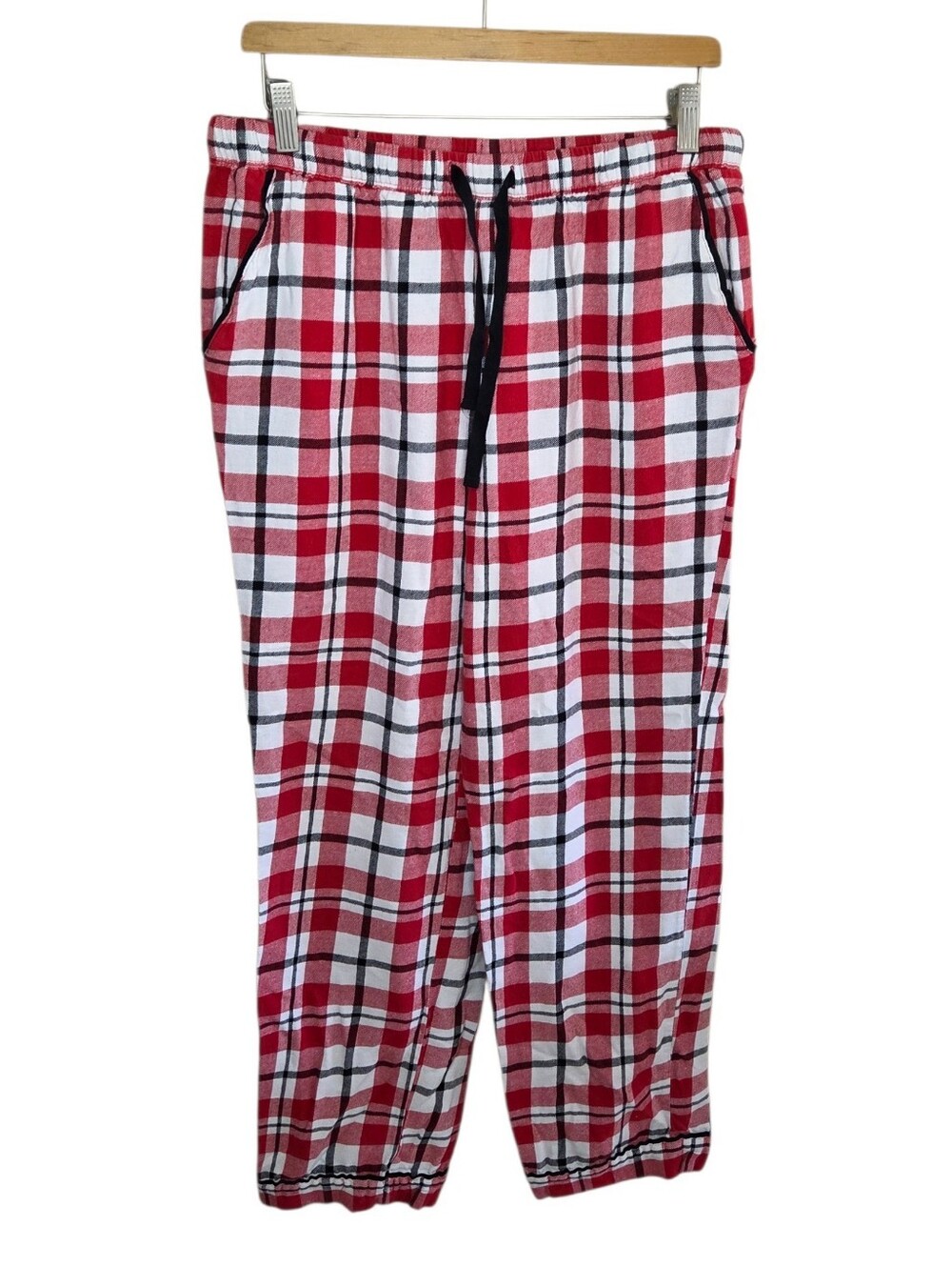 Liz Claiborne Sleepwear Red Plaid Pajama Pants Size Medium Tall MT 100% Cotton